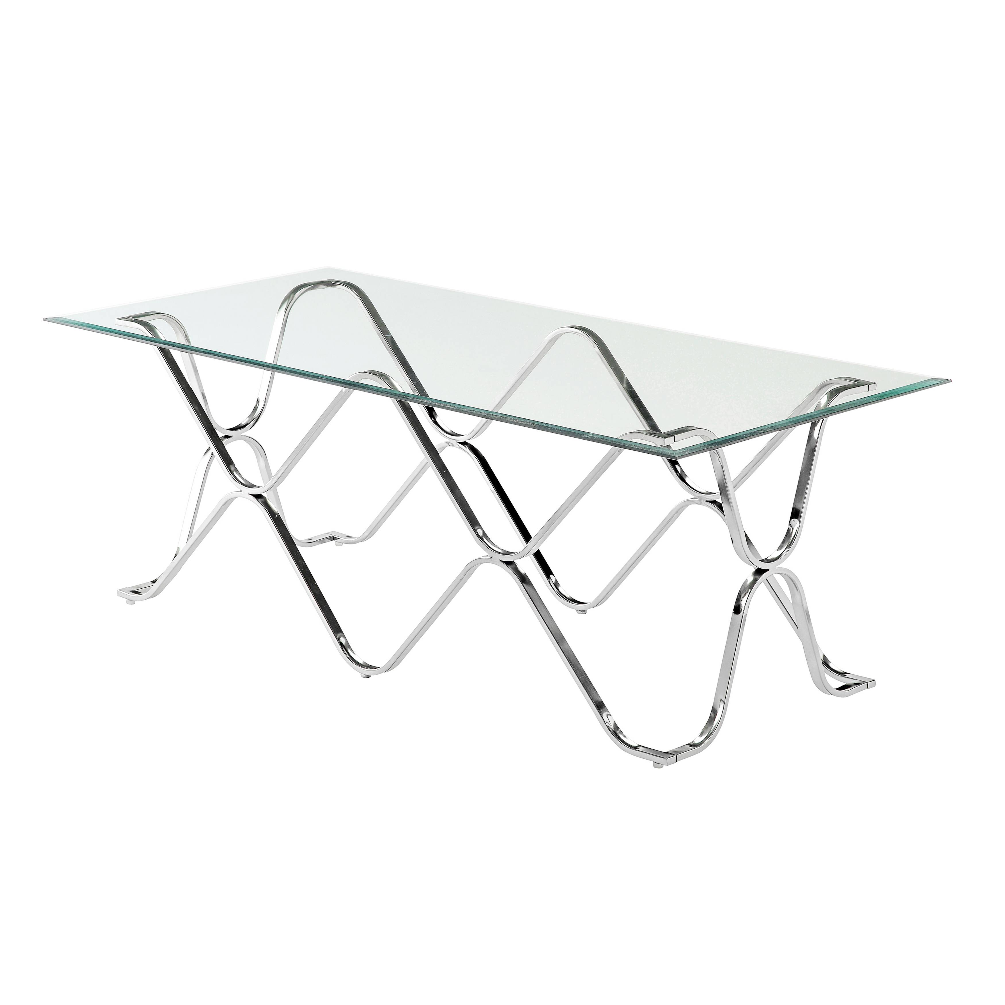 Madorra Contemporary Glass Top Coffee Table